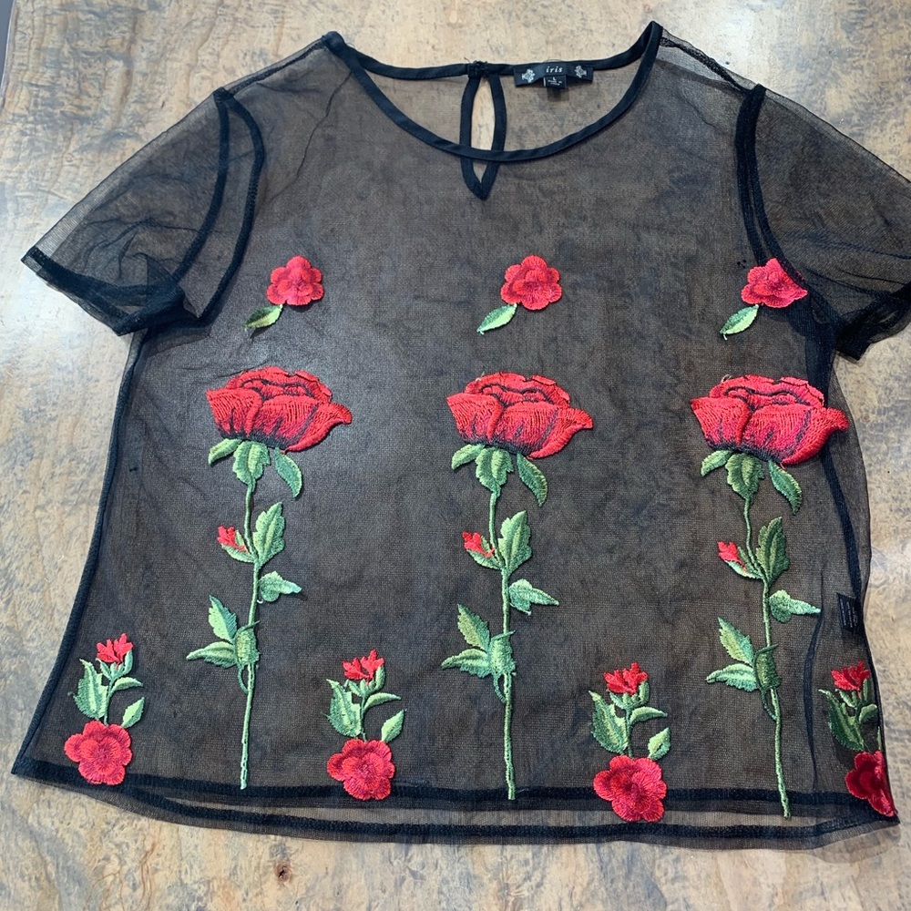 Sheer mesh top